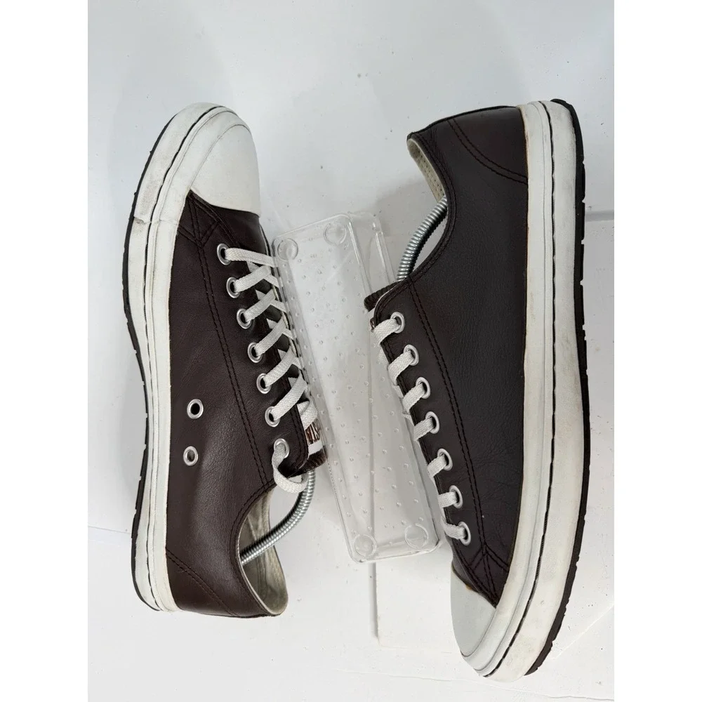 Converse All Star Brown Leather Low Top Sneakers Men's 11.5 Chuck Taylor Casual - Picture 5 of 11